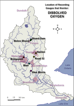 Location of dissolved oxygen Gauges