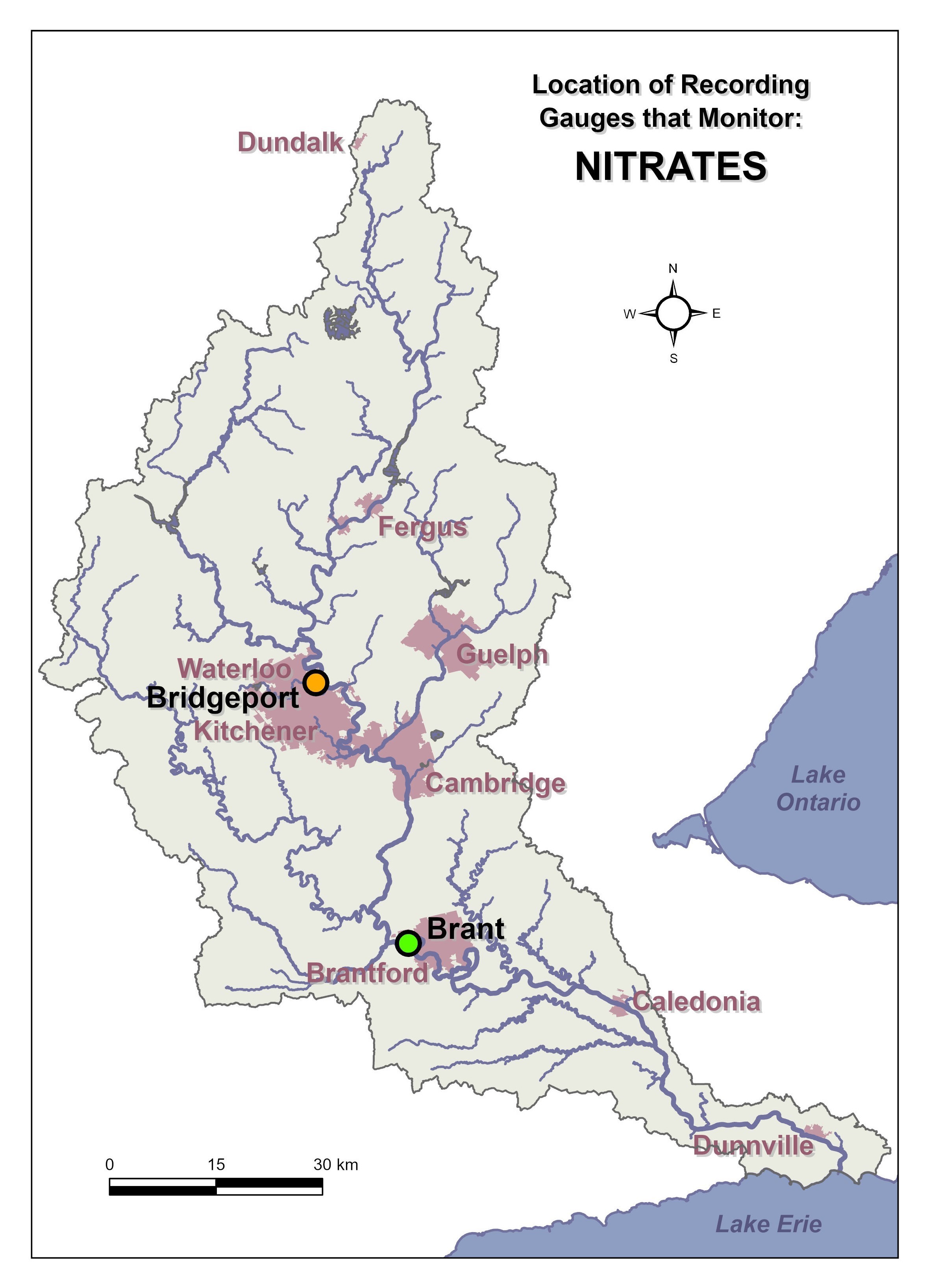 Location of Nitrate Gauges